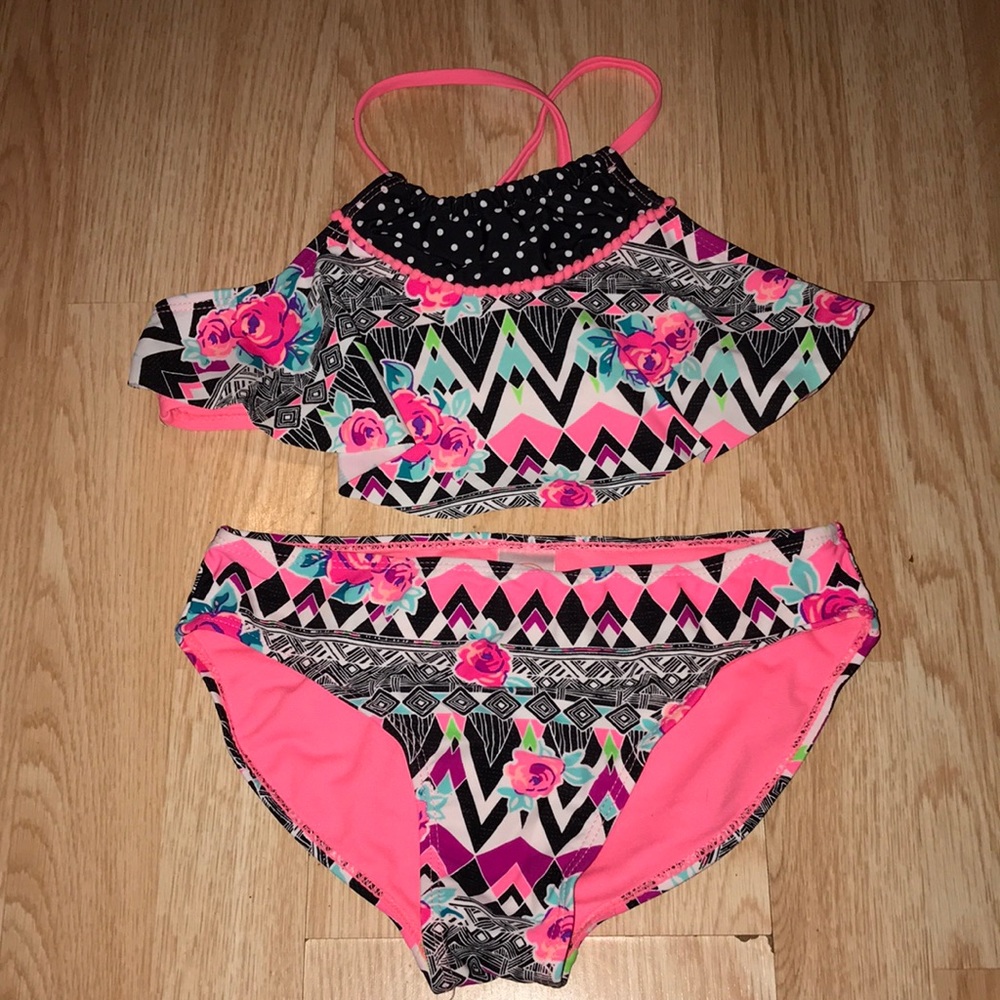 Wonder Nation Girl’s  L (10/12) 2 Piece Swimsuit